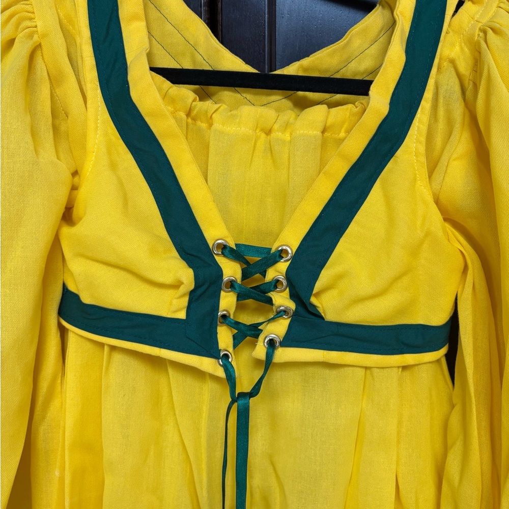 Yellow Dress with Green Accents - Picture 2 of 7